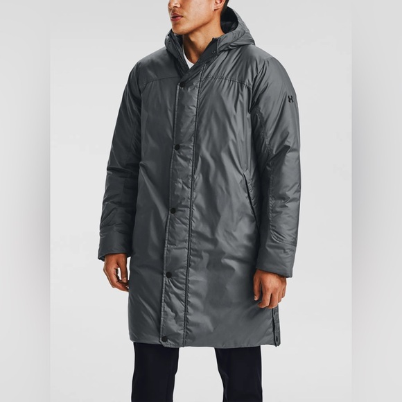 🩶❤️‍🔥Under Armour New Storm Men's Grey Full Zip Insulated Bench Coat
